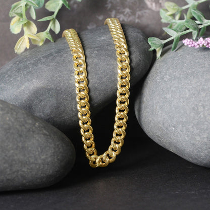 6.15mm 10k Yellow Gold Semi Solid Miami Cuban Chain by Avera Group