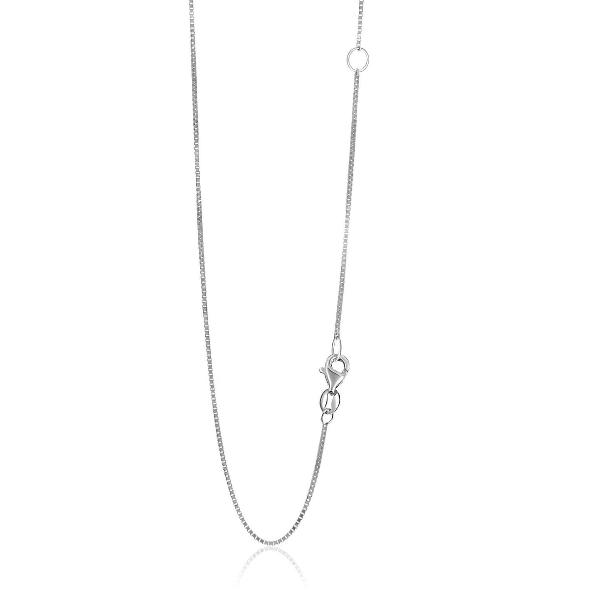 14k white gold adjustable box chain, 0.80mm, by Avera Group