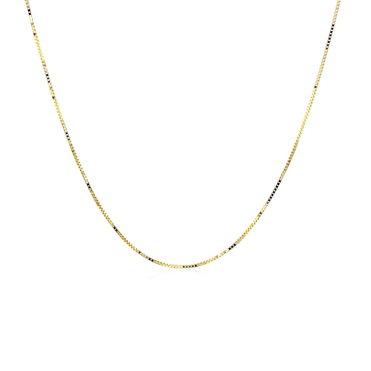 14k yellow gold classic box chain, 0.45mm, lobster clasp, Avera Group, view 2