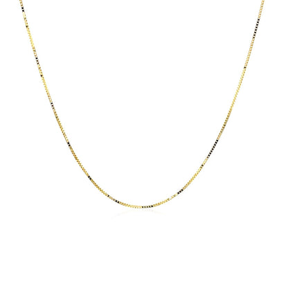 14k yellow gold classic box chain, 0.45mm, lobster clasp, Avera Group, view 2