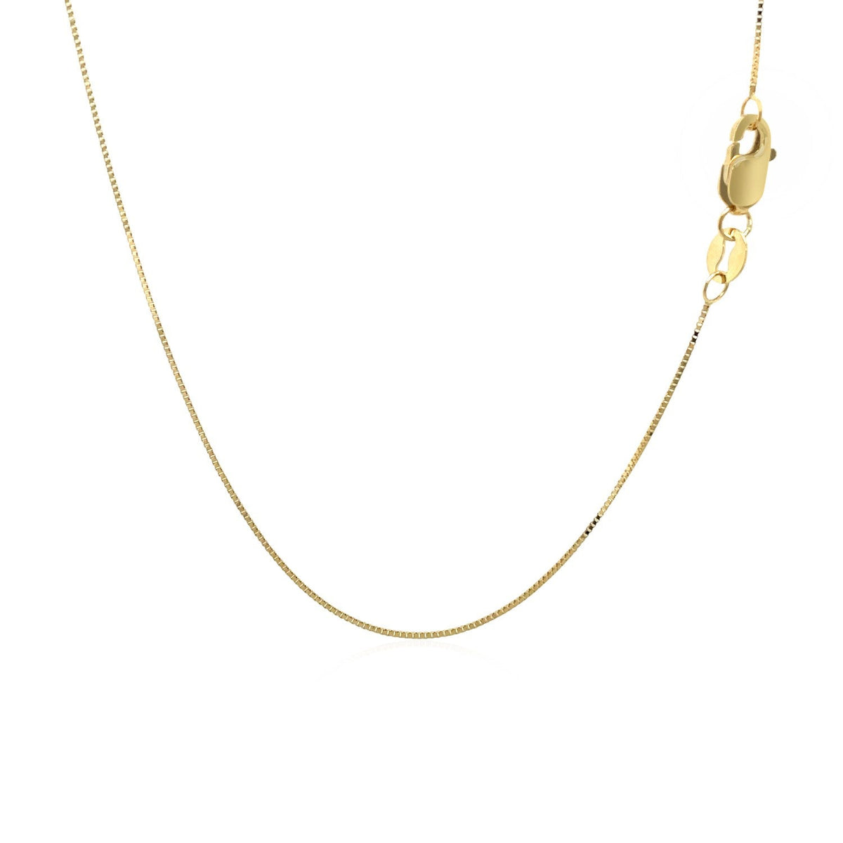 14k yellow gold classic box chain, 0.45mm, lobster clasp, Avera Group, view 3