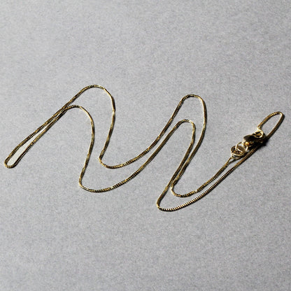 14k yellow gold classic box chain, 0.45mm, lobster clasp, Avera Group, view 5