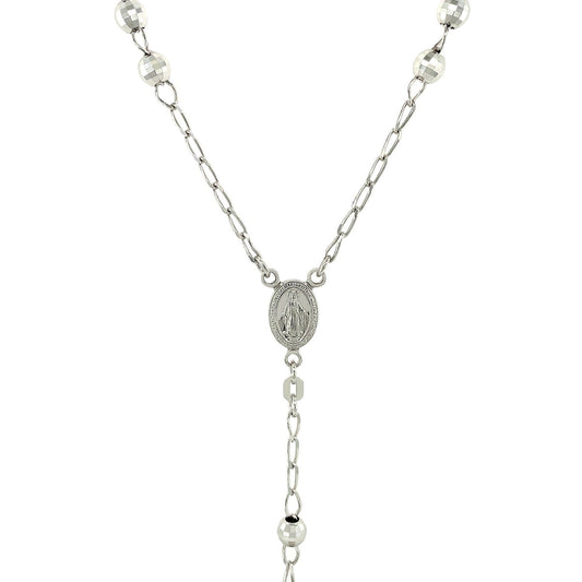 Rosary Chain and Large Bead Necklace in Sterling Silver by Avera Group