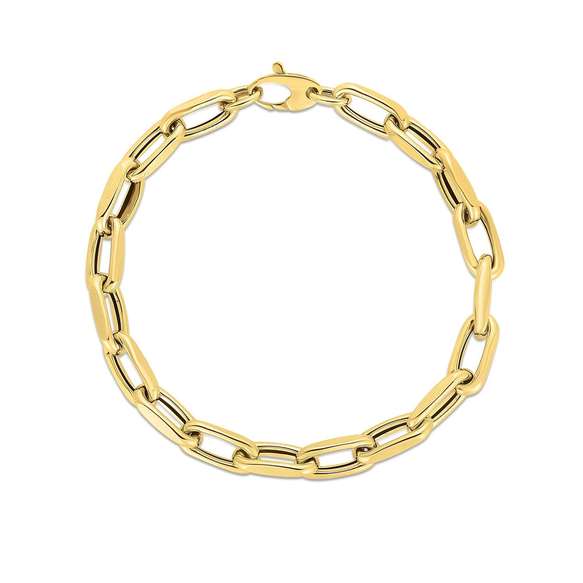 14k yellow gold French cable link bracelet, 6mm, 7.5 inch by Avera Group, view 2