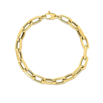 14k yellow gold French cable link bracelet, 6mm, 7.5 inch by Avera Group, view 2