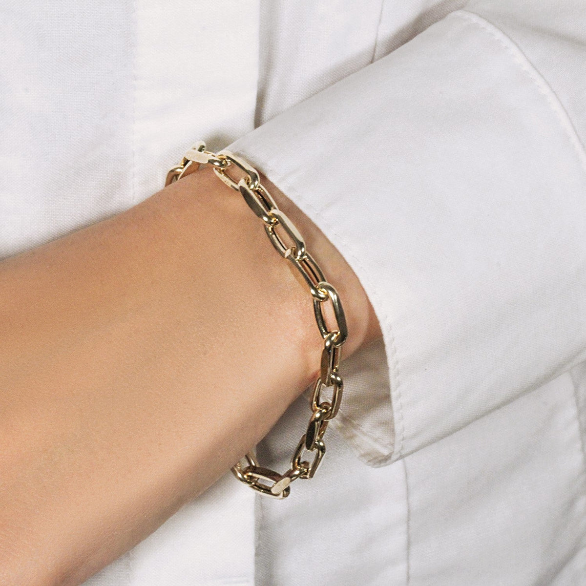 14k yellow gold French cable link bracelet, 6mm, 7.5 inch by Avera Group, view 6