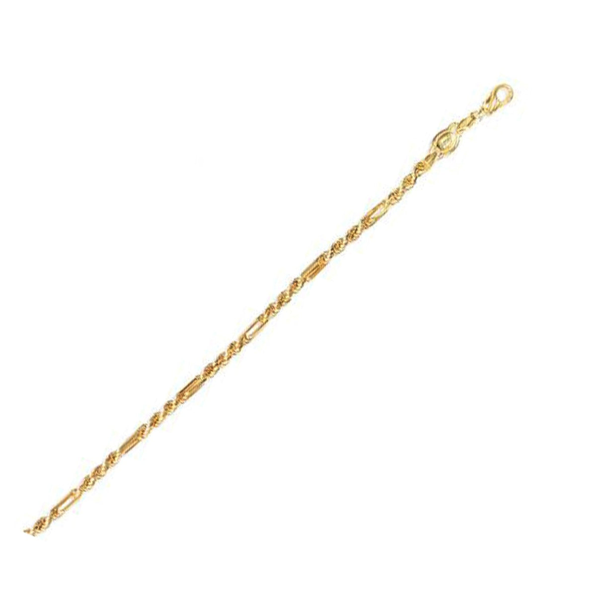 22 inch 14k yellow gold figa rope chain, 3mm by Avera Group