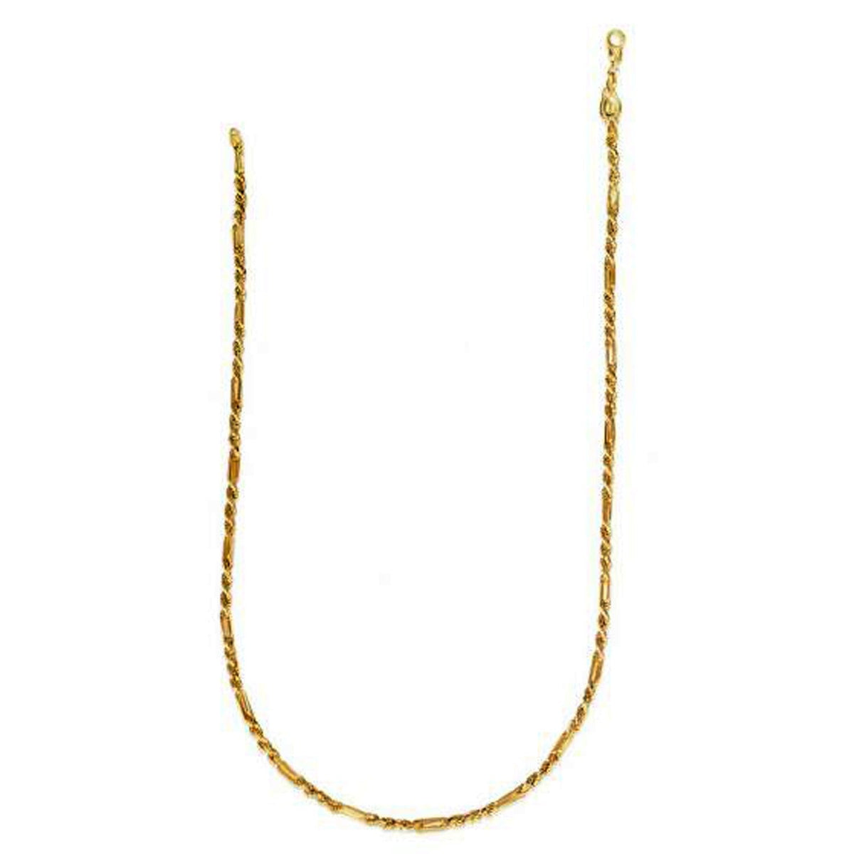 22 inch 14k yellow gold figa rope chain, 3mm, Avera Group, view 2
