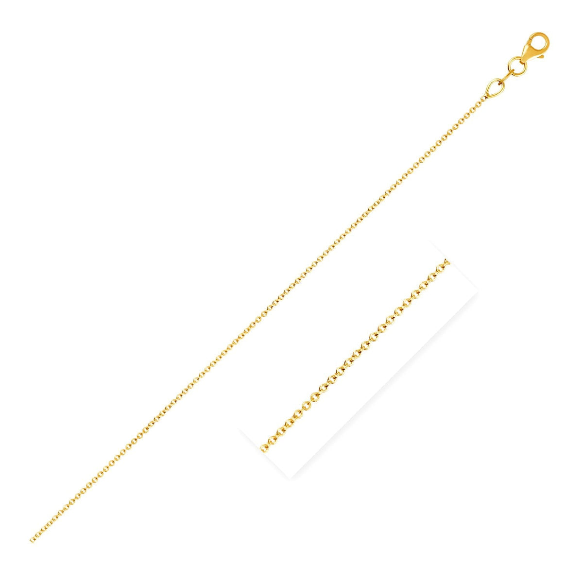Double Extendable Cable Chain in 14k Yellow Gold (1.00 mm) by Avera Group