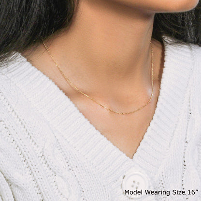 18k yellow gold diamond-cut cable link chain, 0.8mm by Avera Group, view 2