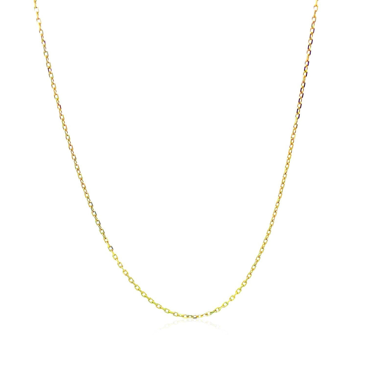 18k yellow gold diamond-cut cable link chain, 0.8mm by Avera Group, view 3