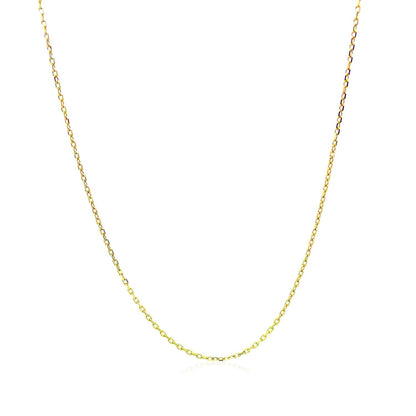 18k yellow gold diamond-cut cable link chain, 0.8mm by Avera Group, view 3