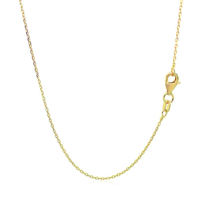 18k yellow gold diamond-cut cable link chain, 0.8mm by Avera Group, view 4