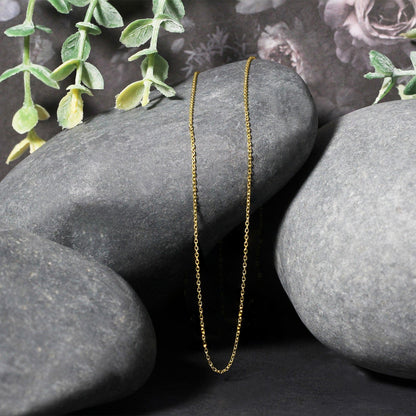 18k yellow gold diamond-cut cable link chain, 0.8mm by Avera Group, view 5