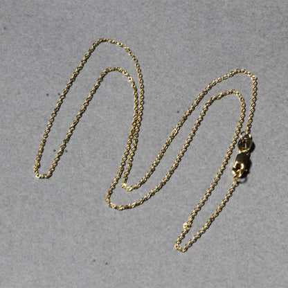 18k yellow gold diamond-cut cable link chain, 0.8mm by Avera Group, view 6