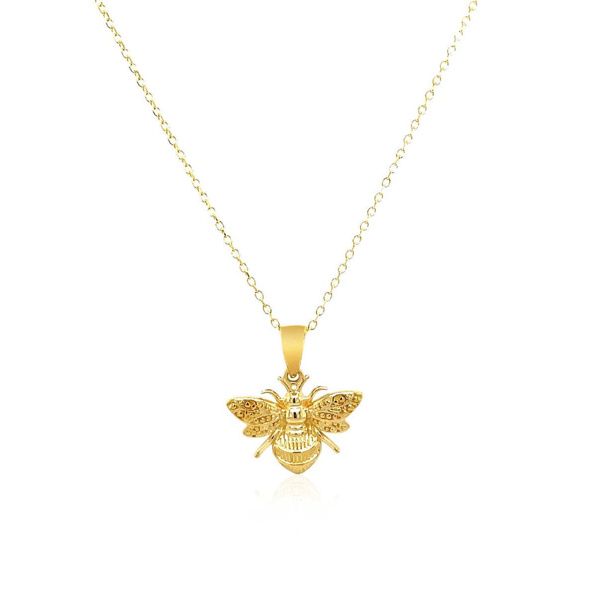 14k yellow gold bee necklace, Avera Group, view 2