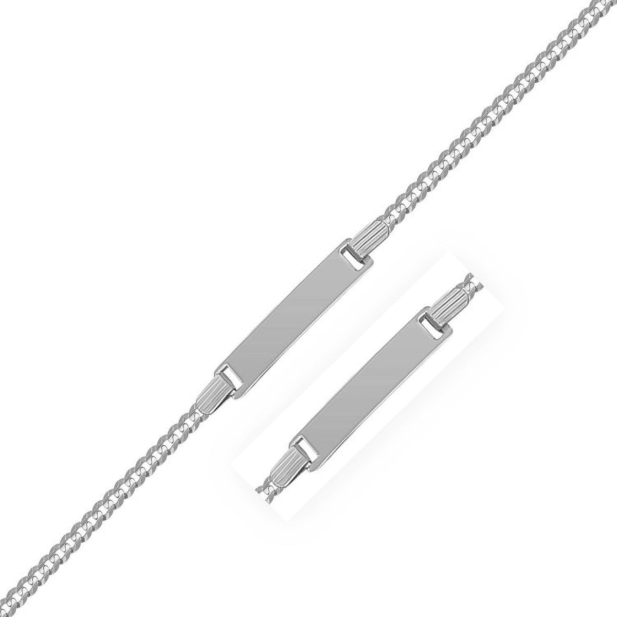 14k white gold children's curb link ID bracelet, Avera Group