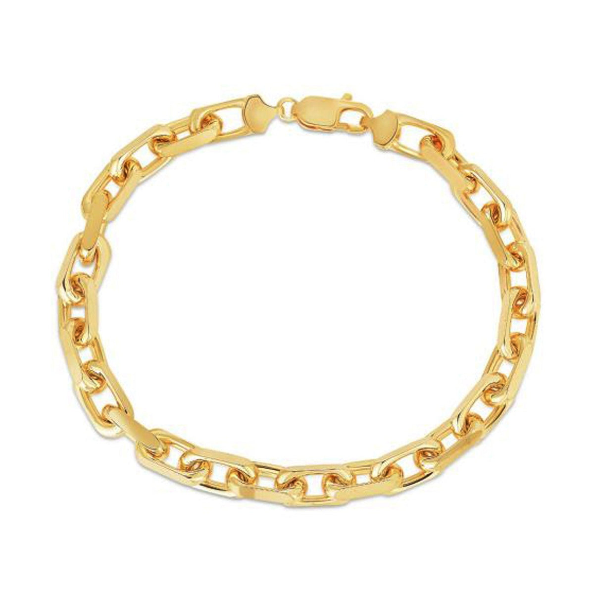 6.1mm 14k yellow gold French cable chain bracelet by Avera Group, view 2