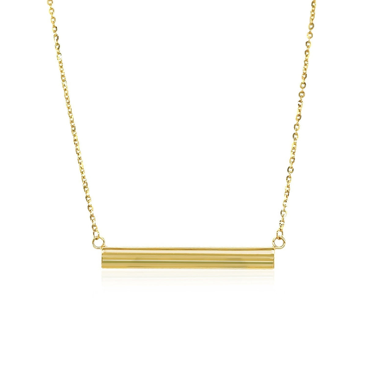 14k yellow gold necklace with polished horizontal bar, Avera Group