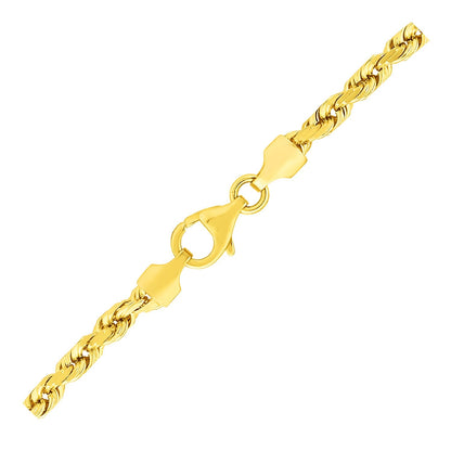 10k yellow gold solid diamond-cut rope bracelet, 3.5mm, Avera Group, view 2