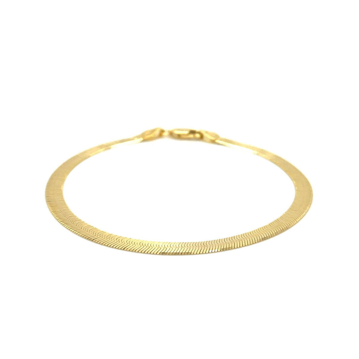 4.0 mm 14k yellow gold super flex herringbone bracelet, Avera Group, view 2