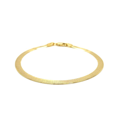 4.0 mm 14k yellow gold super flex herringbone bracelet, Avera Group, view 2