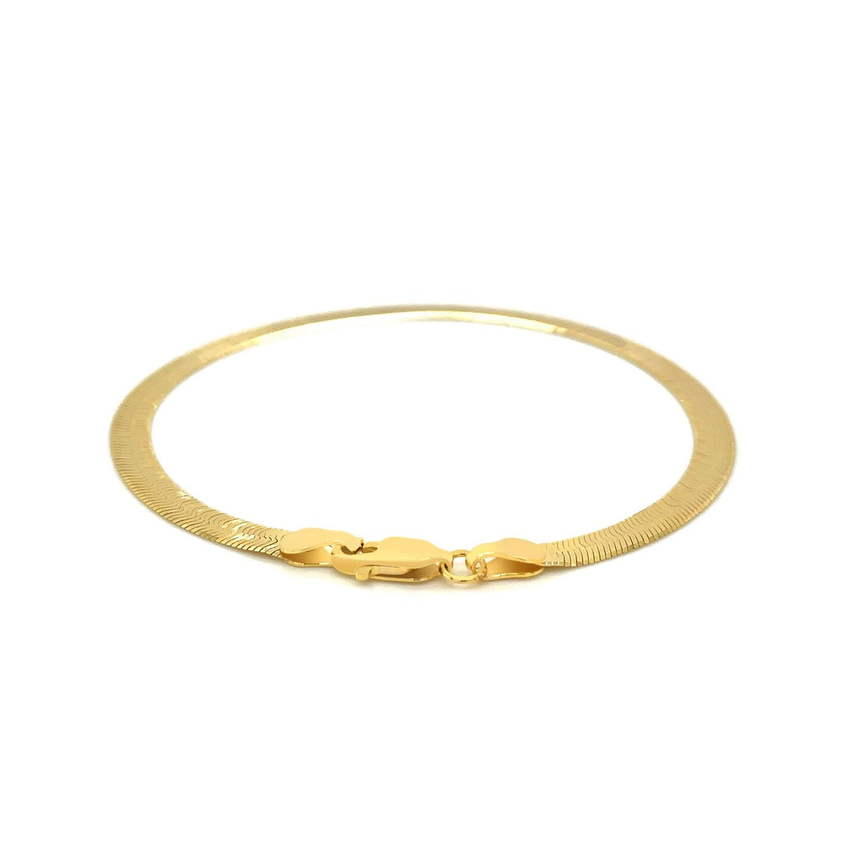 4.0 mm 14k yellow gold super flex herringbone bracelet, Avera Group, view 3