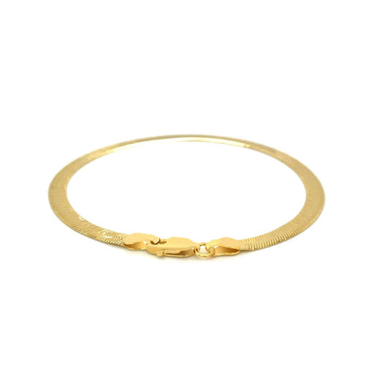 4.0 mm 14k yellow gold super flex herringbone bracelet, Avera Group, view 3