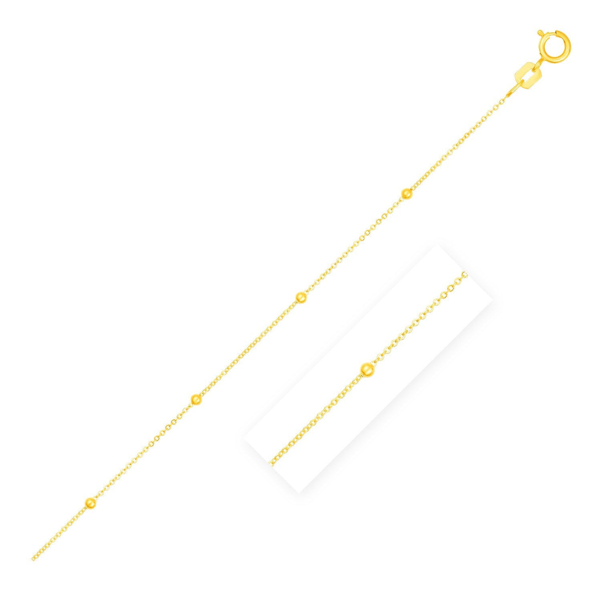 Bead Links Saturn Chain in 14k Yellow Gold (3.5mm) by Avera Group