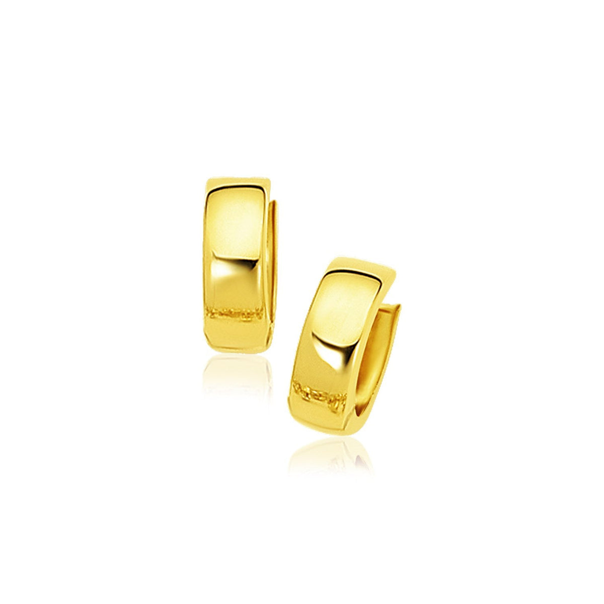 14k yellow gold snuggable hoop earrings, 15x5mm by Avera Group