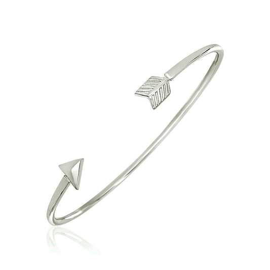 Sterling Silver Polished Arrow Cuff Bangle by Avera Group