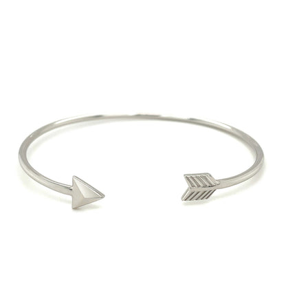 Sterling Silver Polished Arrow Cuff Bangle (3.00 mm) by Avera Group