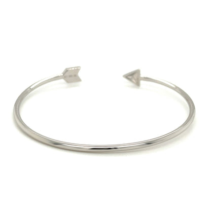 Sterling Silver Polished Arrow Cuff Bangle (3.00 mm) by Avera Group
