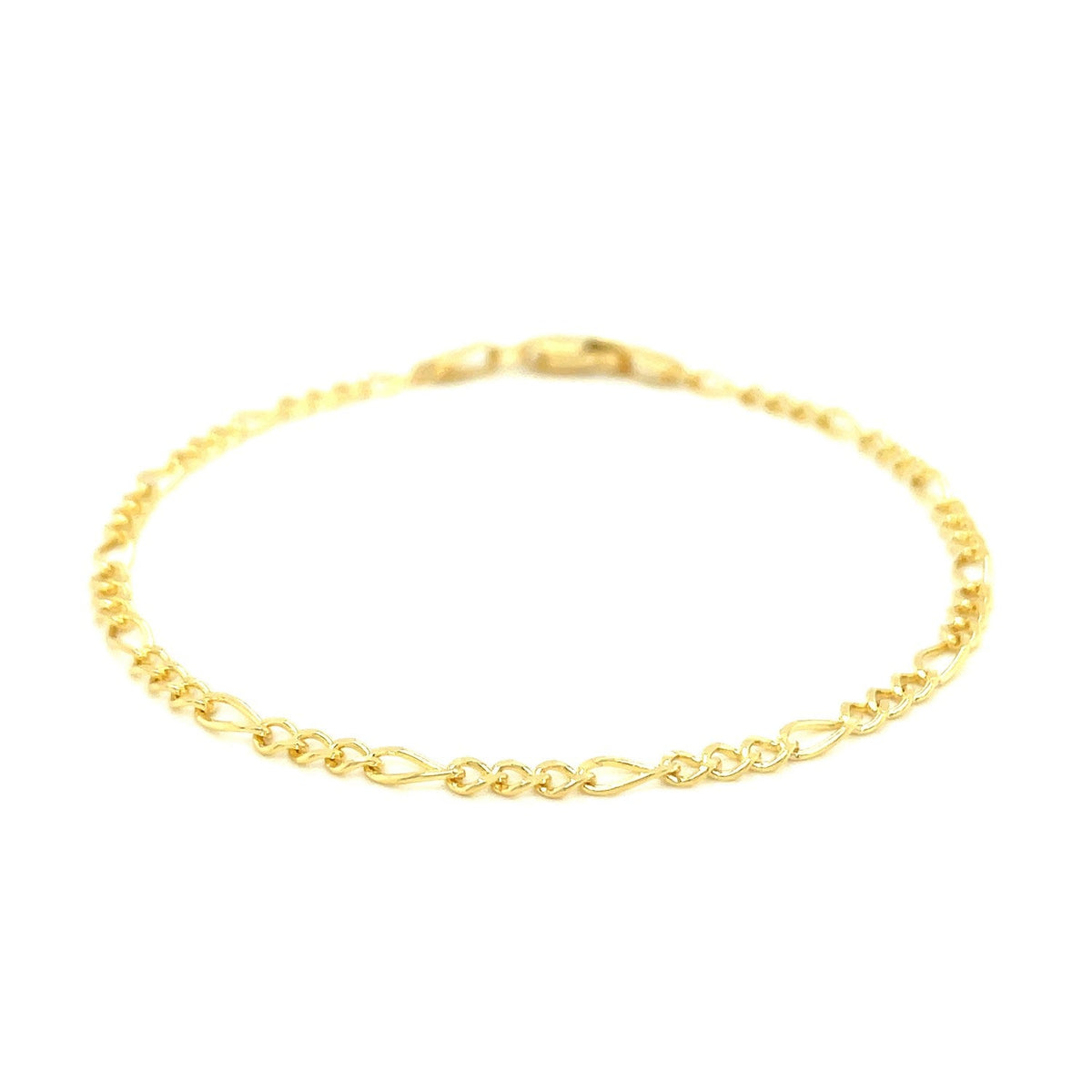 10k Yellow Gold Link Figaro Bracelet (2.60 mm), Avera Group, view 2