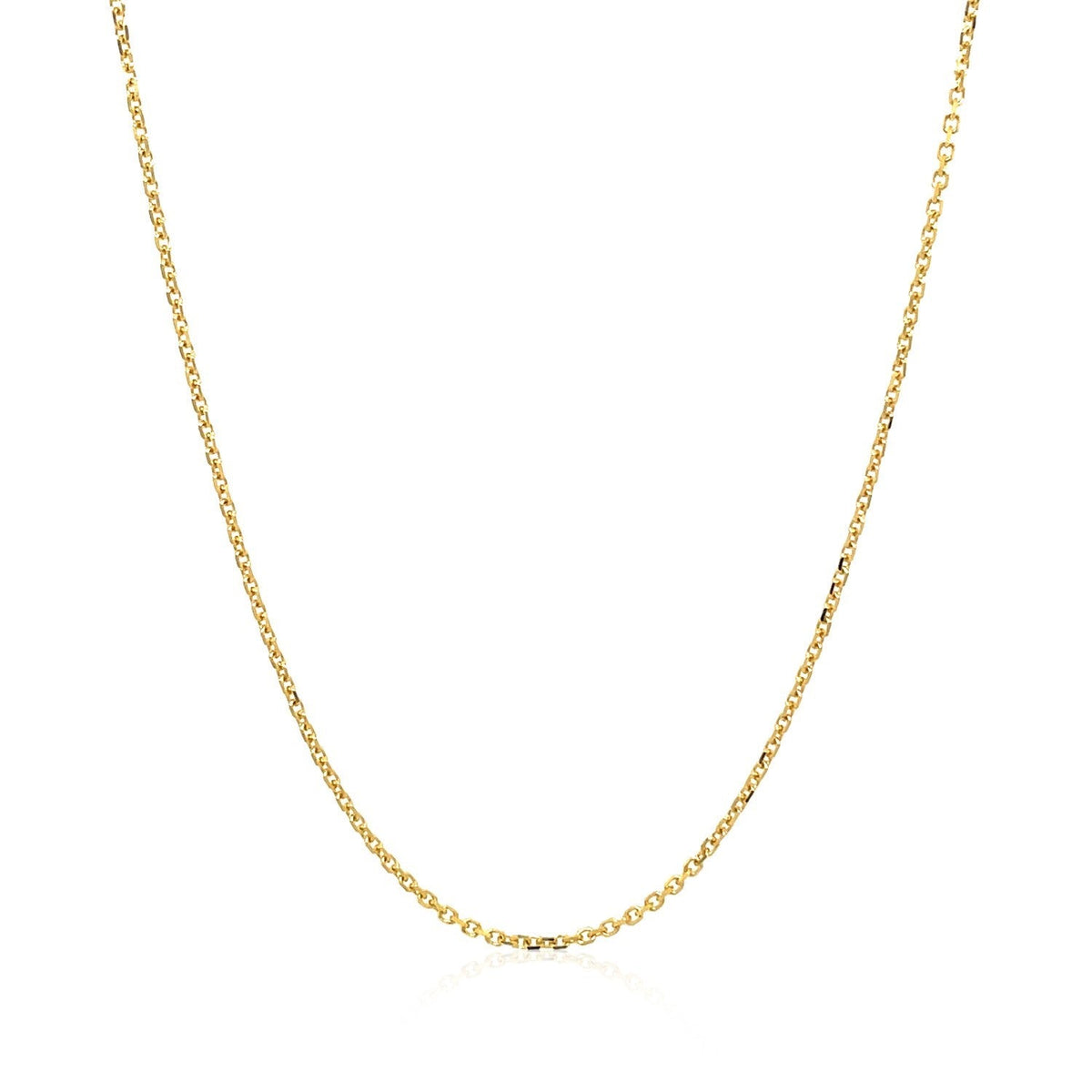 18k yellow gold diamond-cut cable link chain, 1.10mm by Avera Group, view 3
