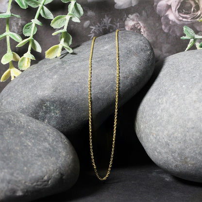 18k yellow gold diamond-cut cable link chain, 1.10mm by Avera Group, view 4