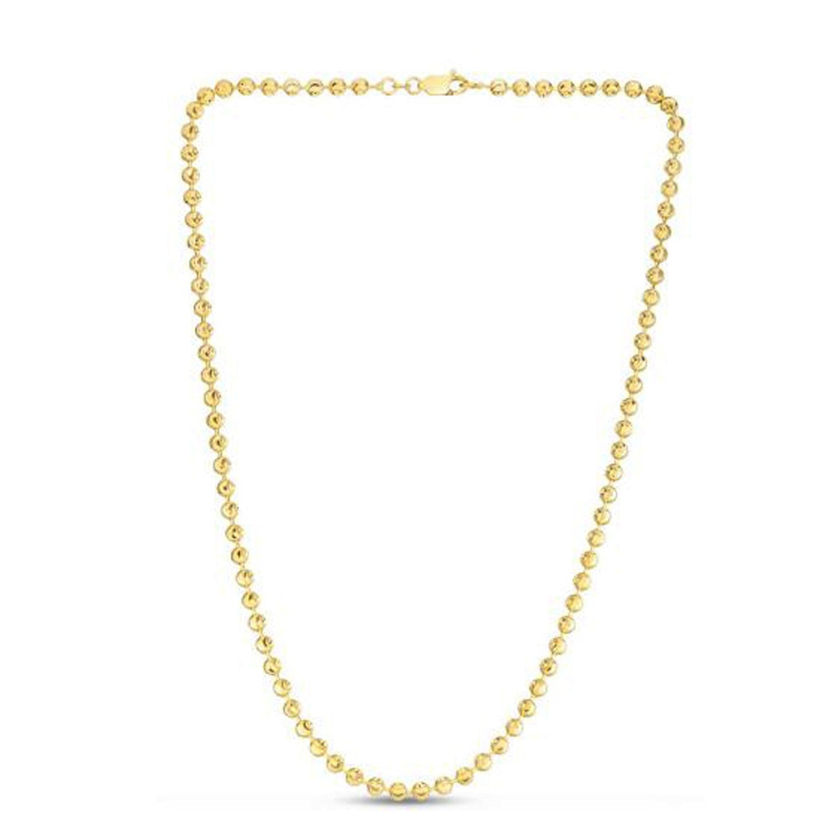 Moon Cut Bead Chain in 14k Yellow Gold (4.0 mm) by Avera Group