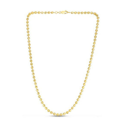 Moon Cut Bead Chain in 14k Yellow Gold (4.0 mm) by Avera Group