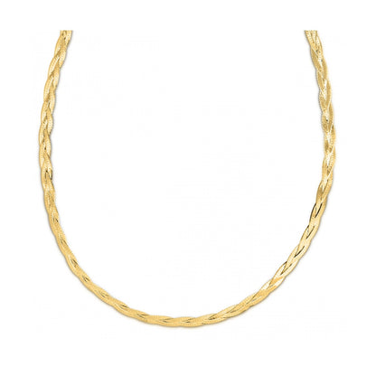 14k yellow gold braided herringbone chain 3.2mm by Avera Group
