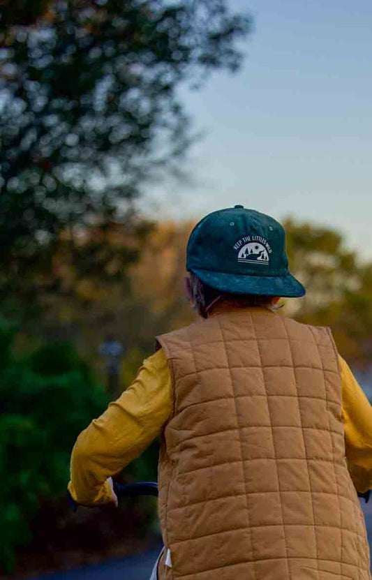 Green Rivers corduroy SnapBack hat for toddlers and youth by Keep the Littles Wild