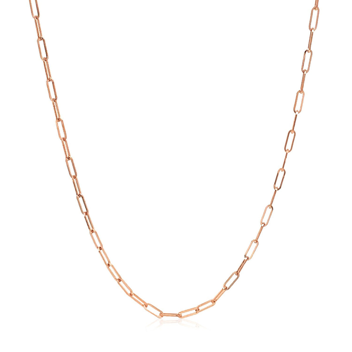 14k rose gold adjustable paperclip chain, 1.5mm, Avera Group