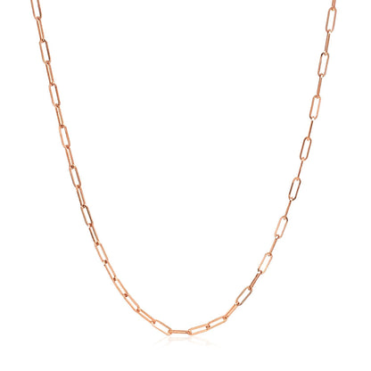 14k rose gold adjustable paperclip chain, 1.5mm, Avera Group