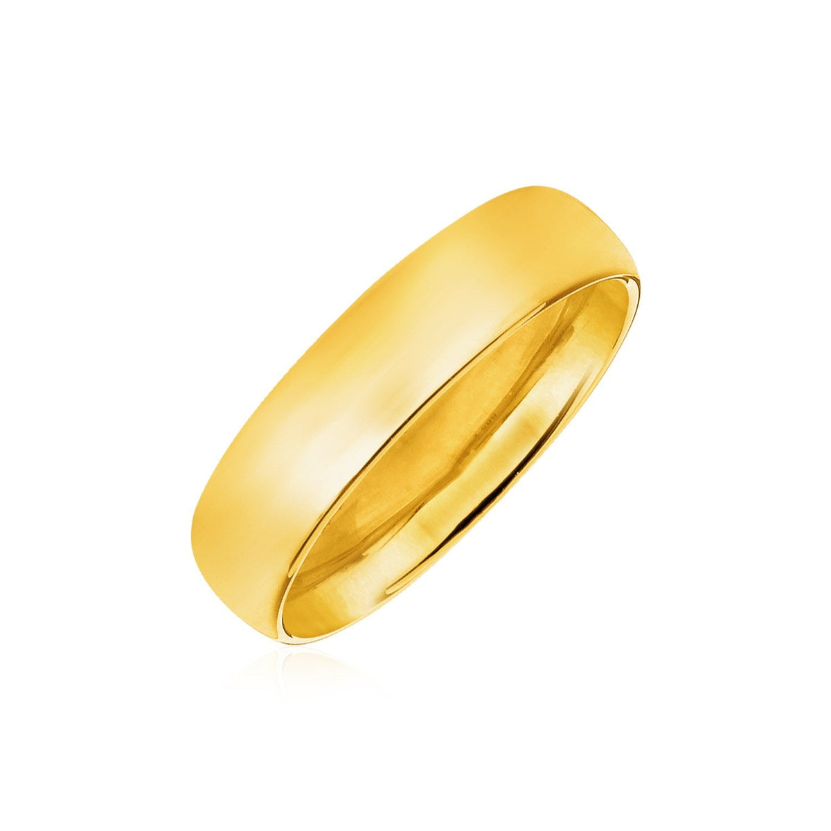14k yellow gold 6mm comfort fit wedding band, Avera Group