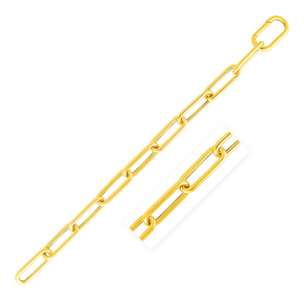 14k yellow gold 8.5mm rounded paperclip chain necklace by Avera Group