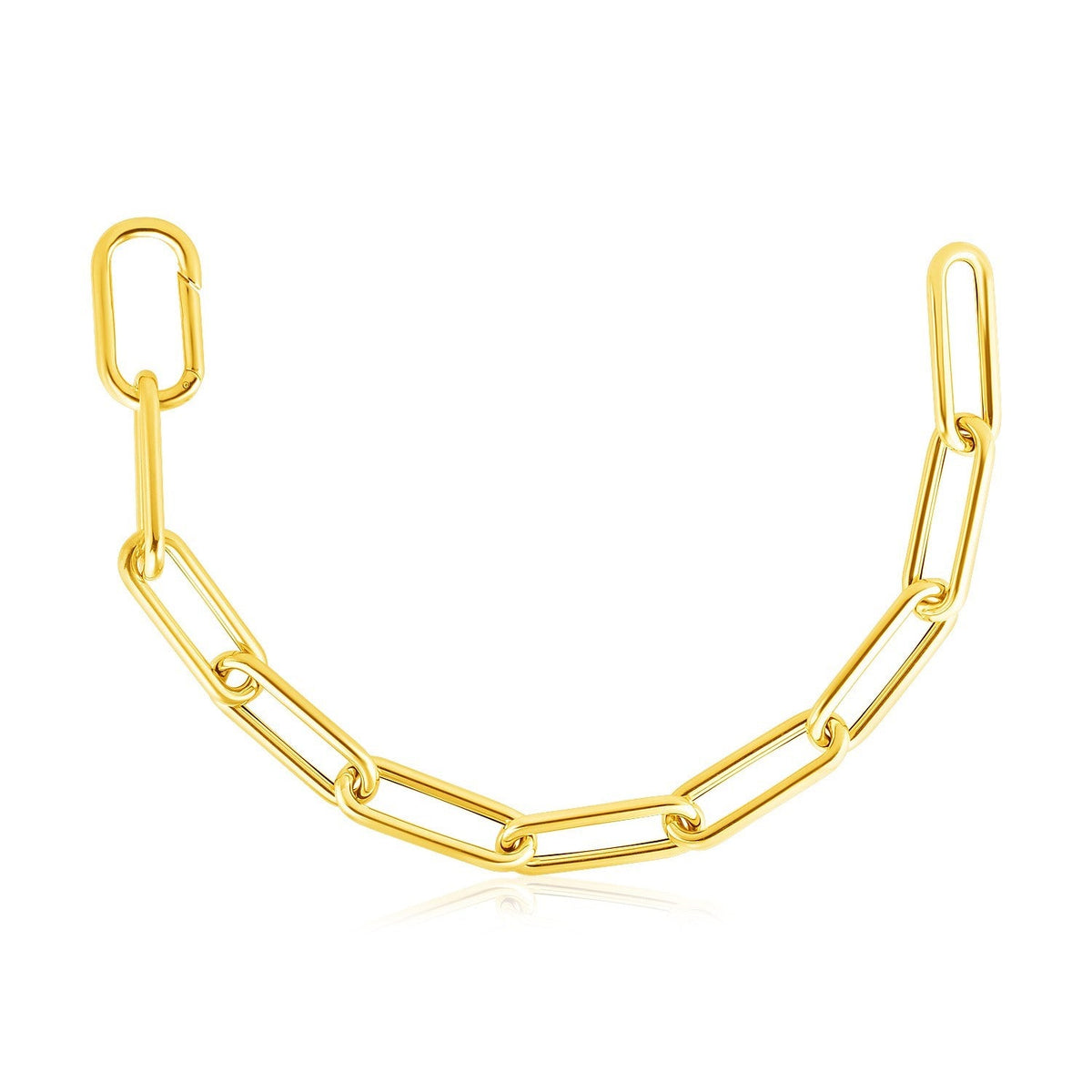 14k yellow gold 8.5mm rounded paperclip chain necklace, Avera Group, view 2