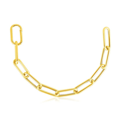 14k yellow gold 8.5mm rounded paperclip chain necklace, Avera Group, view 2