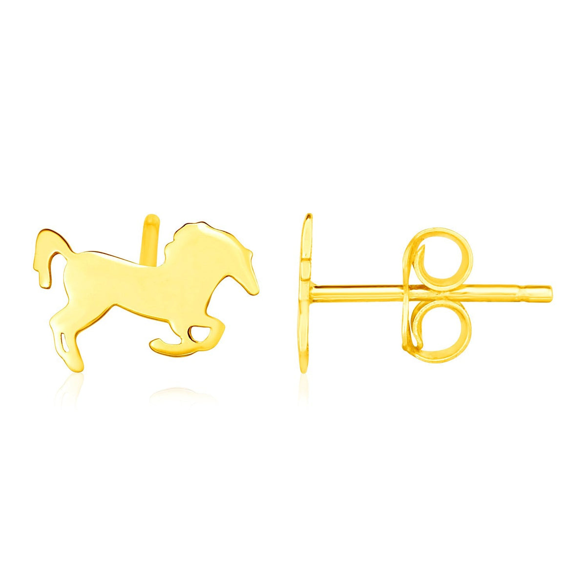 14k yellow gold horse earrings by Avera Group