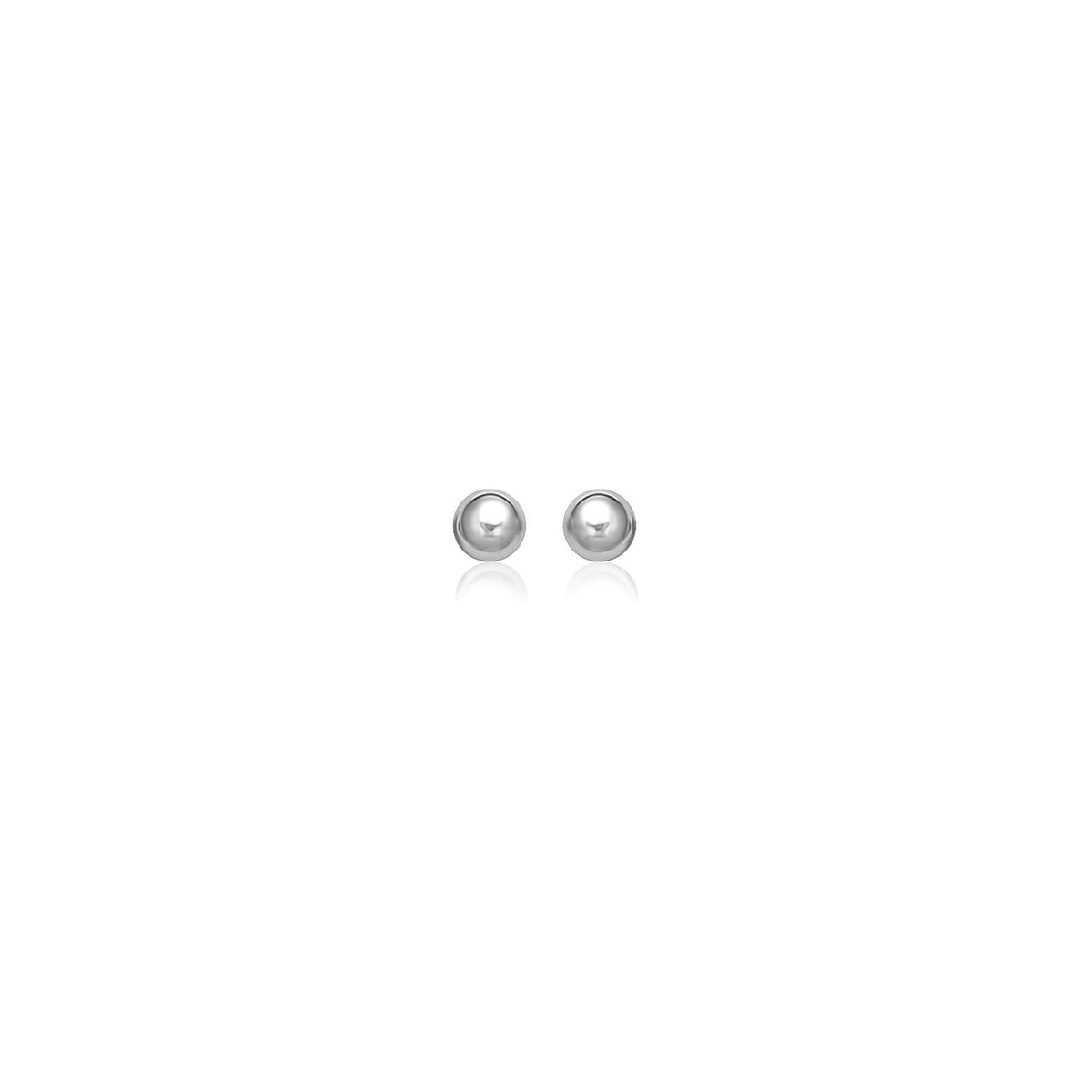 14k white gold spherical ball stud earrings 3mm by Avera Group