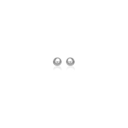 14k white gold spherical ball stud earrings 3mm by Avera Group