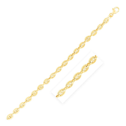 14k yellow gold high polish mariner link bracelet, 5.4mm by Avera Group